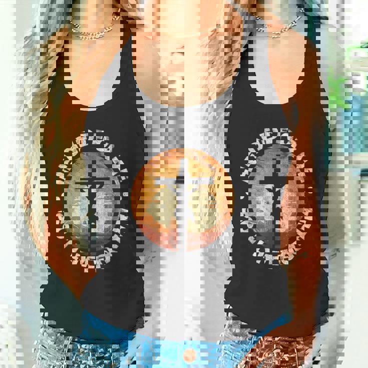 He Died For Me Ando I Live For Him クリスチャン イエス クロス タンクトップ