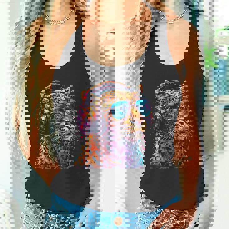 Dj Leopard Edm テクノハウス ダンスクラブ 音楽ヘッドフォン タンクトップ