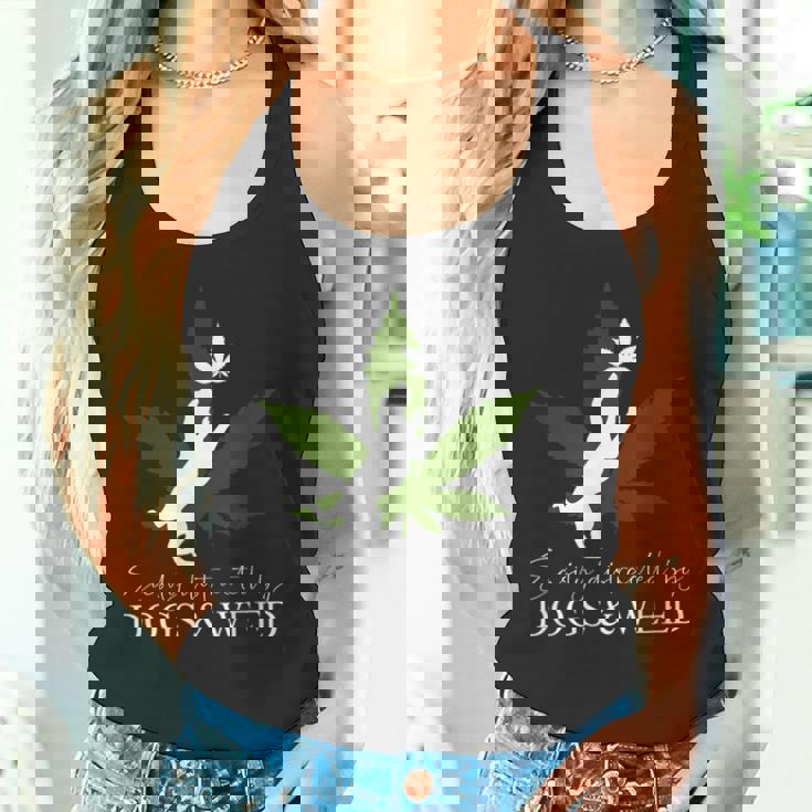 Dog And Weed ファニーマリファナtシャツ タンクトップ