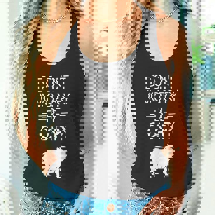 Don't Worry Be Capy カピバラ 心配しないで カピー カピバラ齧歯類愛好家 タンクトップ