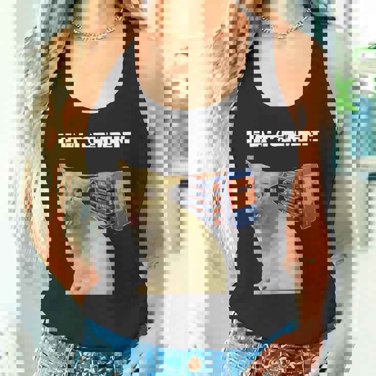 I Eat Cement Cursed Cat Weirdpecific Meme タンクトップ