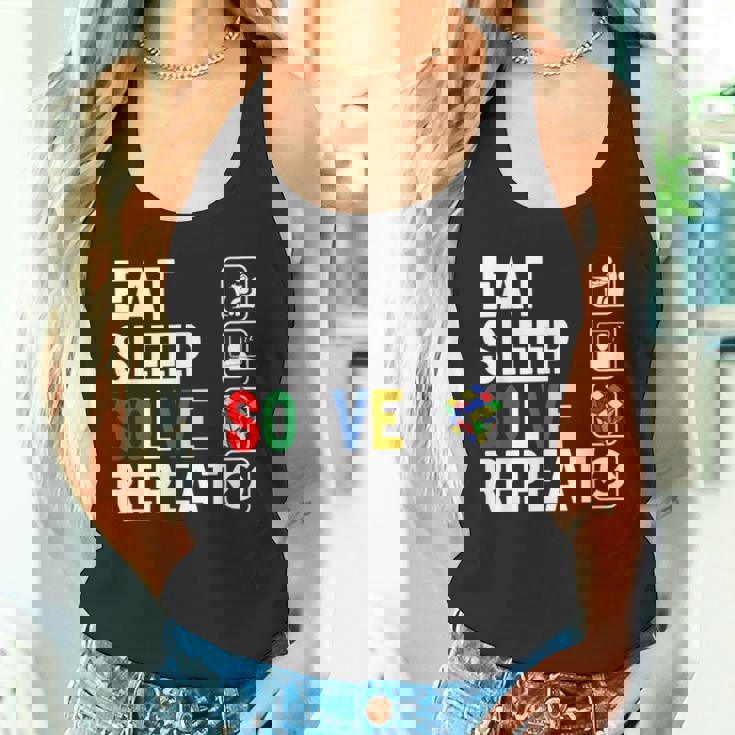 Eatleepolve Repeat キューブゲーム ルービックtシャツ タンクトップ