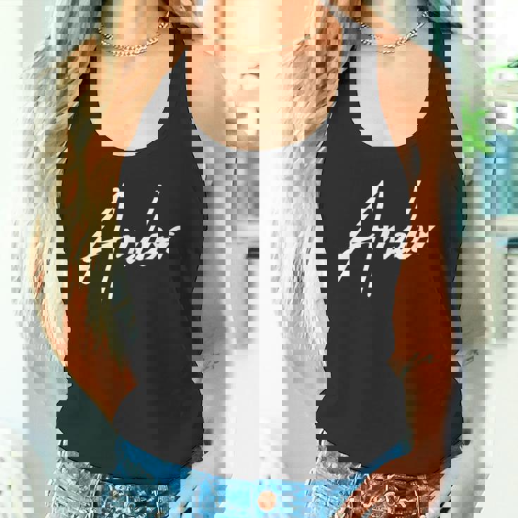 Elegant Handwritten Font Andor Calligraphy タンクトップ