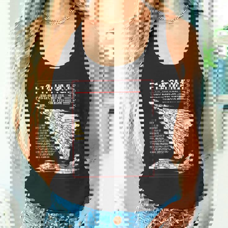 F-14 Tomcat Us American Carrier航空機 ブループリント タンクトップ