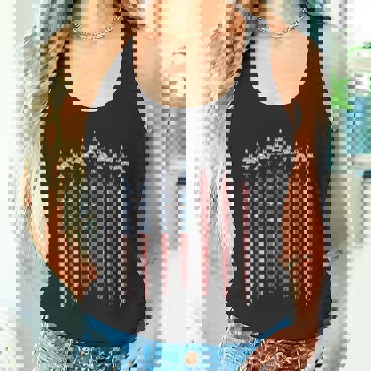 F4 ファントムファイタージェット アメリカ国旗 飛行機 F-4 7月4日 タンクトップ