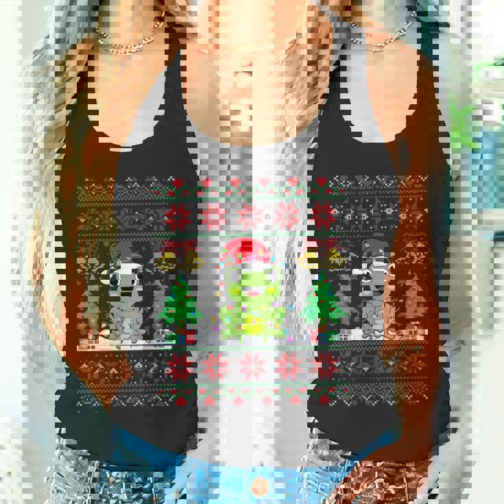 Frog Wearinganta Hat Christmas Lights Xmas Frog タンクトップ