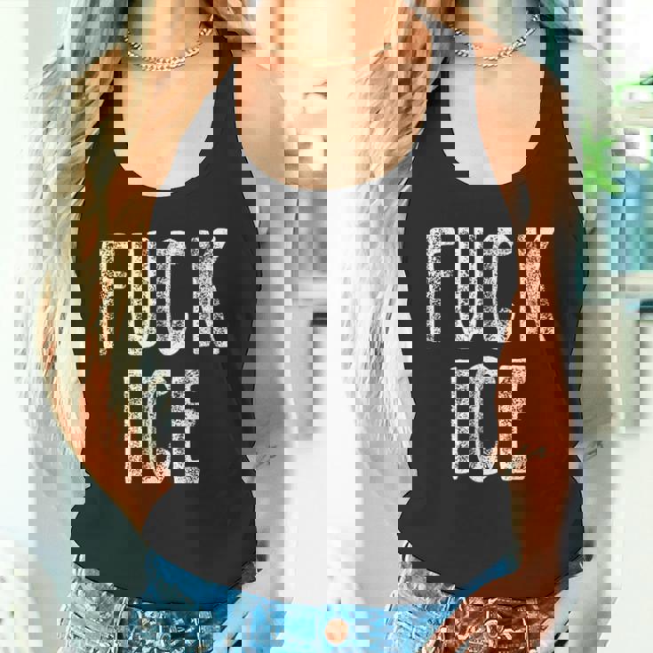 Fuck Ice プロテスト&レジストサポート移民 タンクトップ