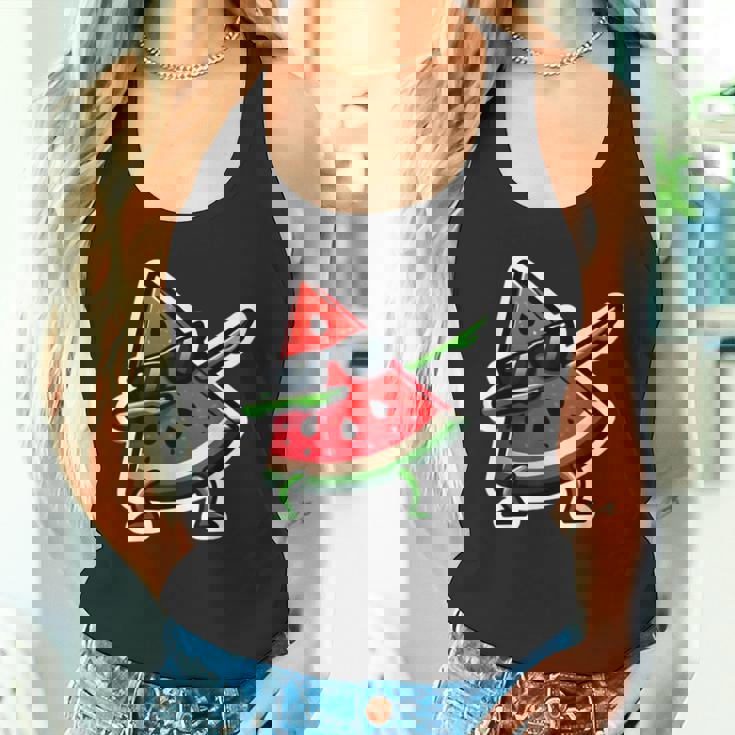 Dabbing スイカ サマーフルーツサングラス スイカ タンクトップ