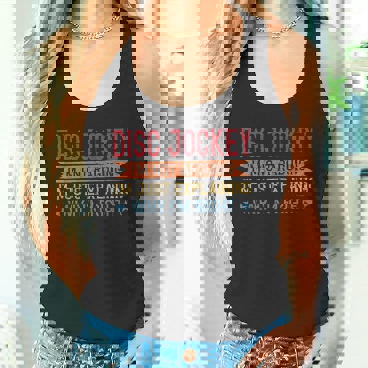 Profession Quote Disc Jockey タンクトップ