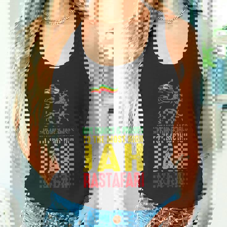 Give Thanks & Praises Jah Rastafari レゲエ ラスタ ウェア タンクトップ