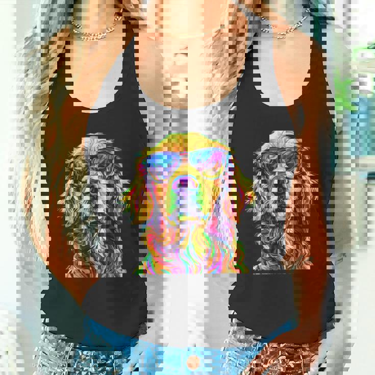 Golden Retriever Lovers カラフル 面白い ゴールデンレトリバー タンクトップ