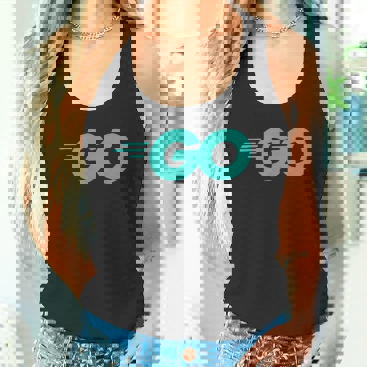 Goロゴ付きのgoプログラミング言語golang開発者 タンクトップ