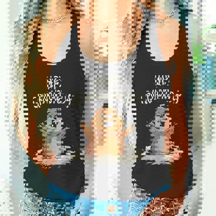 Happy Groundhog Day 2025 メンズ レディース キッズ タンクトップ