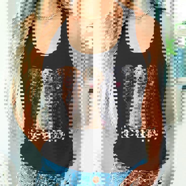 Be Happy ラブラドールレトリバー ゴールデンブラックブラウン チョコレートラボ タンクトップ