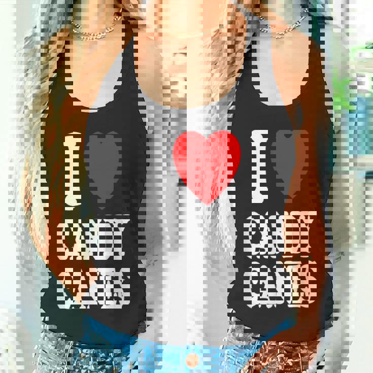 I Heart 愛 キャンディケーン 冬 ペパーミント クリスマス タンクトップ