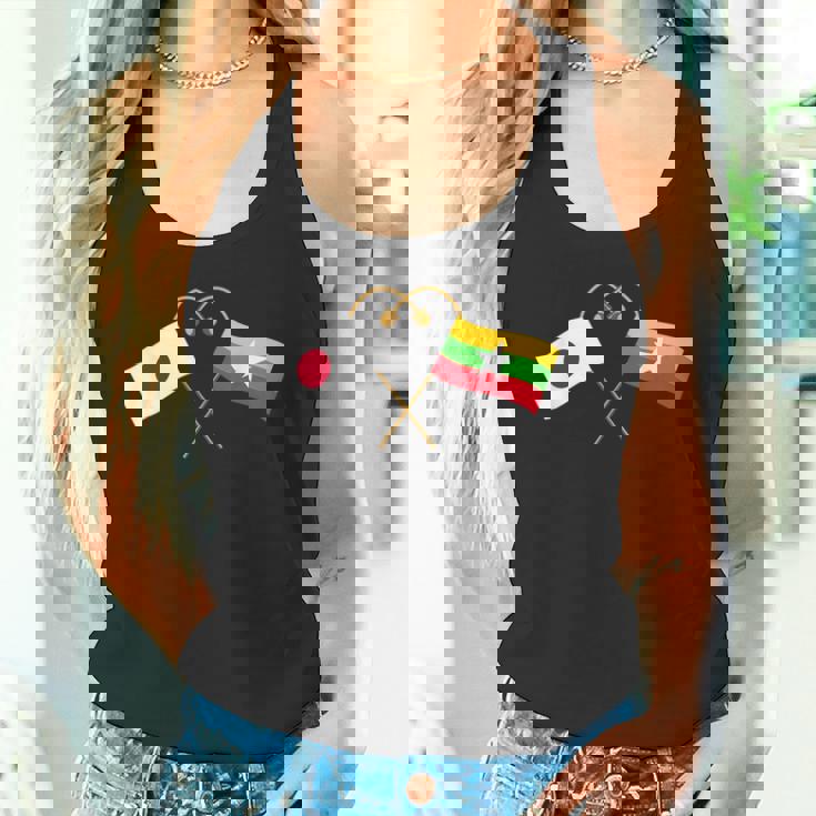 Japanese Flag Myanmar Flag ミャンマー遺産 ミャンマーのルーツ 日本の国旗 ミャンマーの国旗 タンクトップ