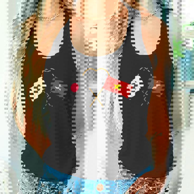 Japanese Flagietnamese Flagベトナムの遺産 ベトナムのルーツ 日本の国旗 ベトナムの国旗 タンクトップ