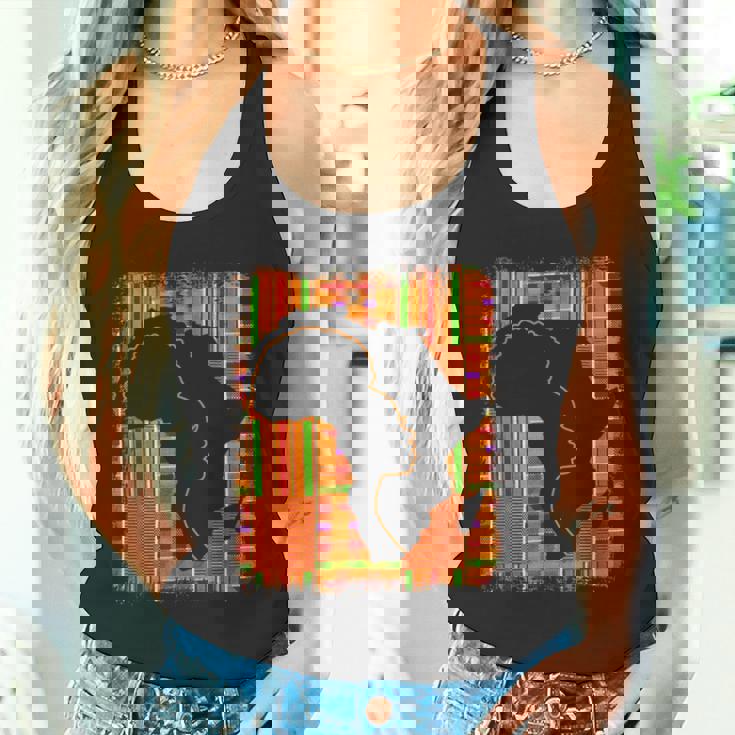 Junenth History Freedom アフリカ地図 ケンテ女王 タンクトップ