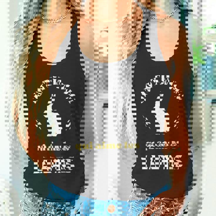 メンズ Just A Dude Who Loves Rabbits ユーモアラビットマン タンクトップ