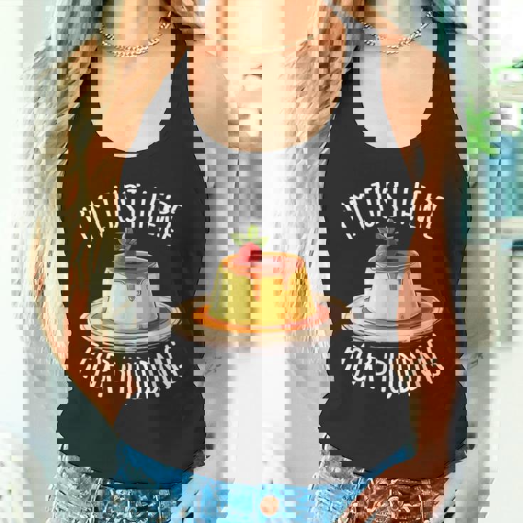 Just Here For Pudding デザイン メンズ レディース デザートプリン タンクトップ