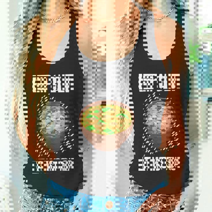 Keep Calm 食べる 味噌汁 ヴィンテージ グランジ 味噌汁好き タンクトップ