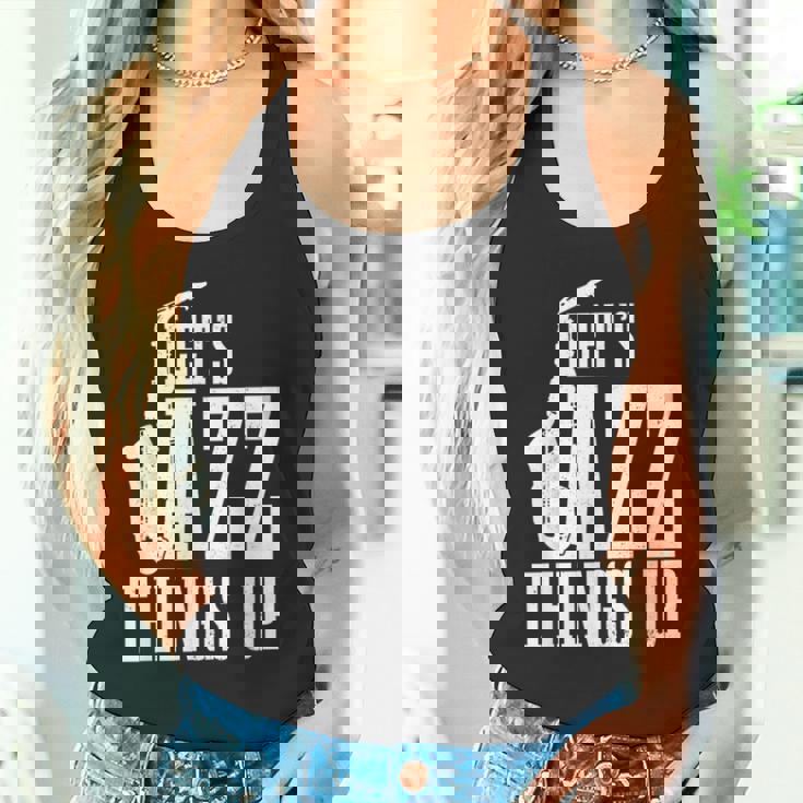 Let's Jazz Things Up 面白いサックス音楽サックスギフト タンクトップ