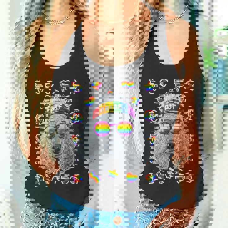 Lgbt プードル ゲイプライド 月 犬 レインボー レズビアン タンクトップ