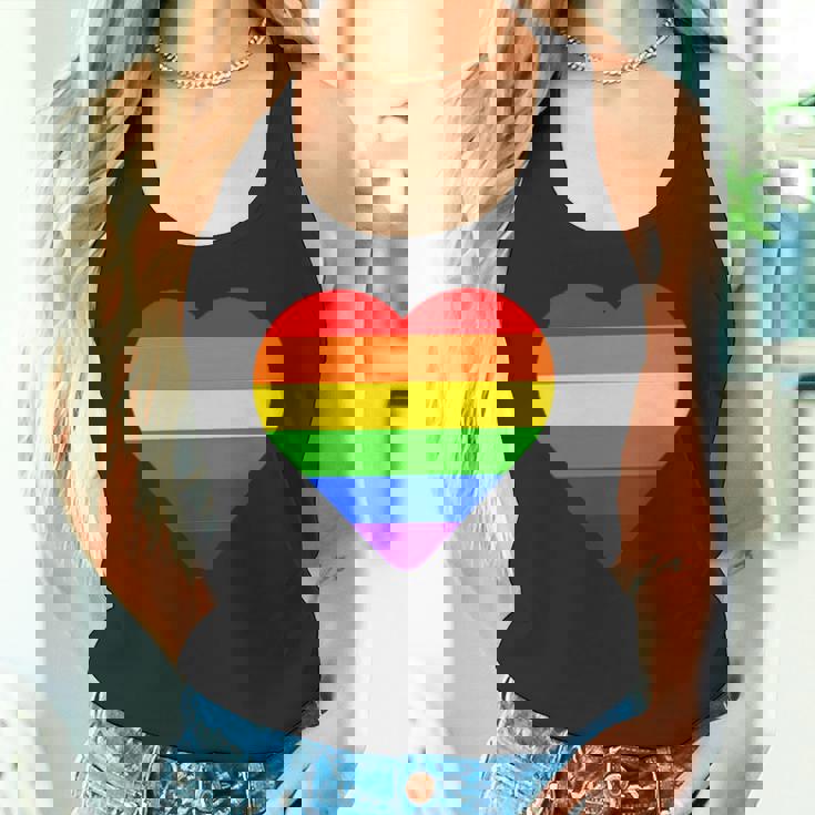 Lgbt レインボー・ハート・フラッグ ゲイ・バイ・ラブ・プライド月間 Lgbtq タンクトップ