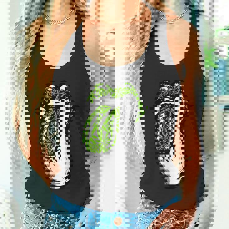 Lickmoke ウィードリーフパターン マリファナ420 大麻ポットギフト タンクトップ