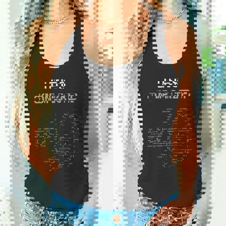 Life Is Complicated 生化学、化学、生物学、次世代シーケンシング、科学、生化学的経路、分子生物学 タンクトップ