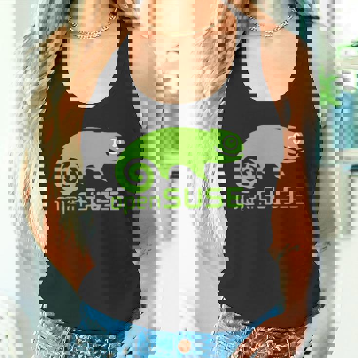 Linux Opensuse ラバーtシャツ タグライン&ロゴ オープンソースos タンクトップ