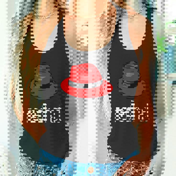 Linuxレッドハット愛好家tシャツペンギンタックスオープンソースos タンクトップ