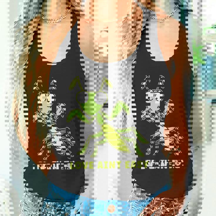 Love Ain't Easy カマキリ ユーモア 昆虫 恋人 ジョーク タンクトップ