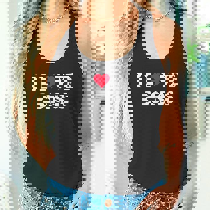 I Love Boss マッチング ガールフレンド&ボーイフレンド ボス名 タンクトップ