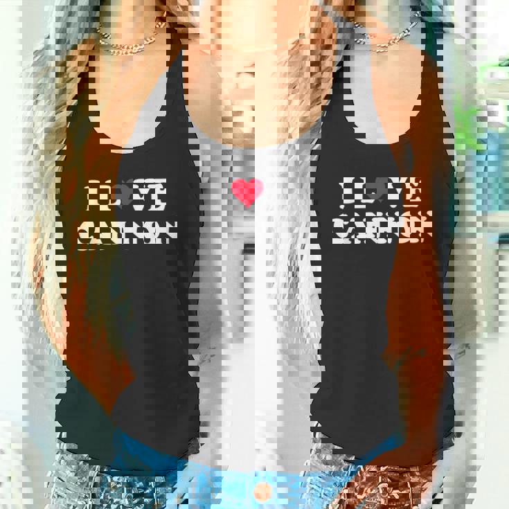 I Love Cannon マッチング ガールフレンド&ボーイフレンド キャノン名 タンクトップ