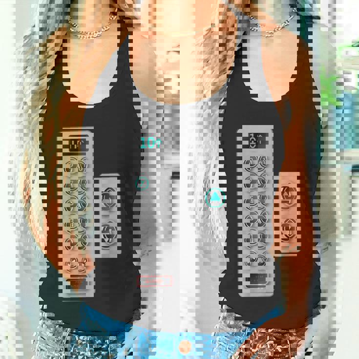 I Love Elevator ギフト かわいいエレベーターボタン メカニッククロージャー タンクトップ