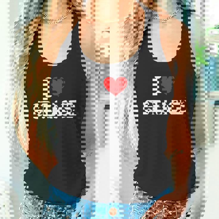 I Love Grace I Heart Grace ファーストネーム グレース ジョーク 面白い タンクトップ