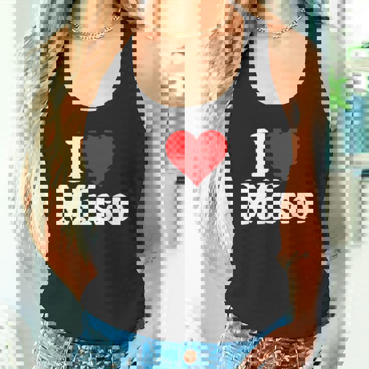 I Love Heart Miso 発酵大豆ペースト ミソスープ タンクトップ