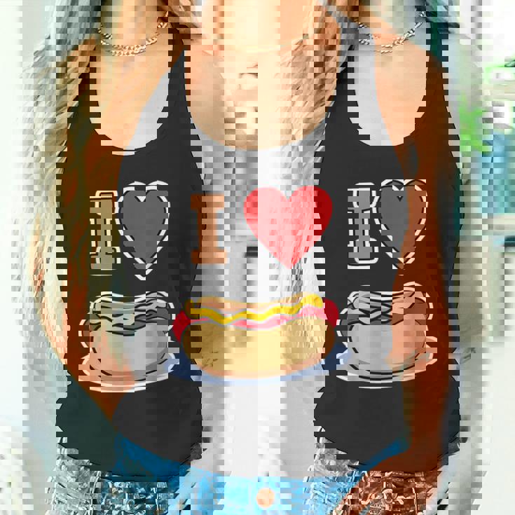 I Love Hot Dog 私はホットドッグを愛している ホットドッグ タンクトップ