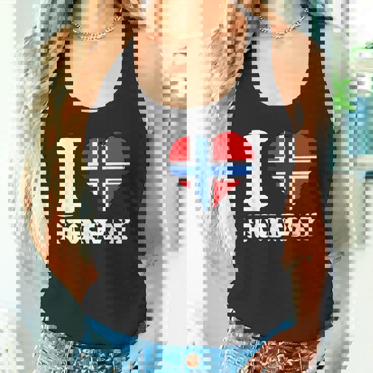 I Love Norwegian Pride ノルウェーのルーツ ノルウェー国旗 タンクトップ