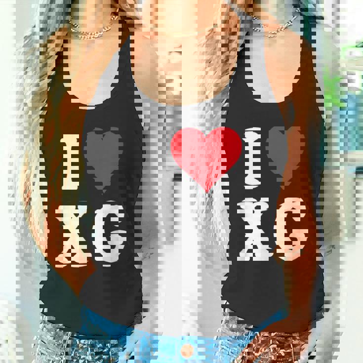 I Love Xg Initials I Heart XG First Last Name X G タンクトップ