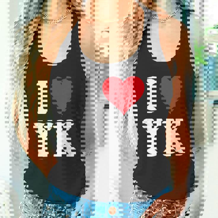 I Love Yk Initials I Heart YK First Last Name Y K タンクトップ