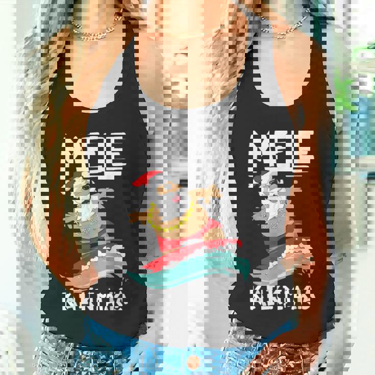 Mele Kalikimaka ハワイアン クリスマス ハワイ サーフィン サンタ タンクトップ