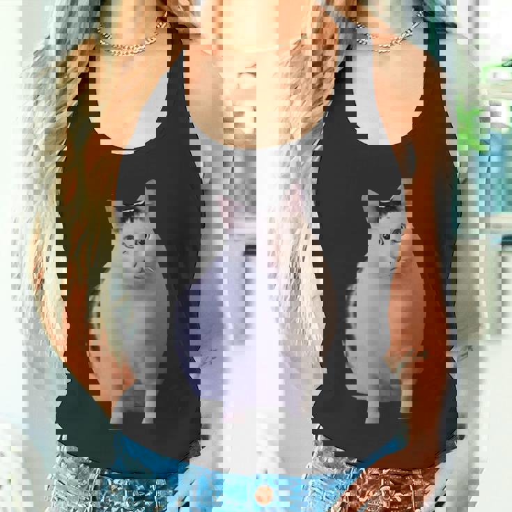 Meme Huh Catミームハァキャット面白い タンクトップ