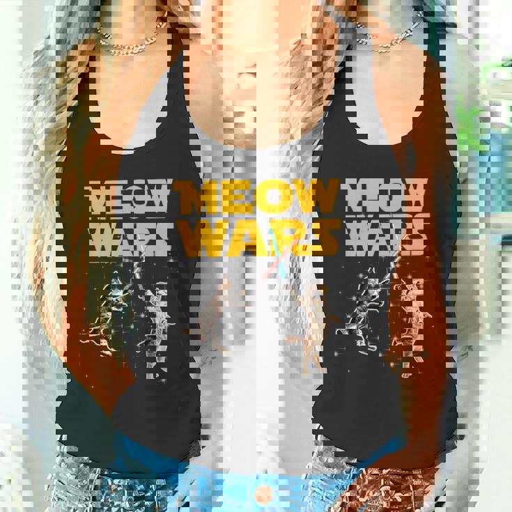 Meow Wars 猫好きのための面白いグラフィック タンクトップ