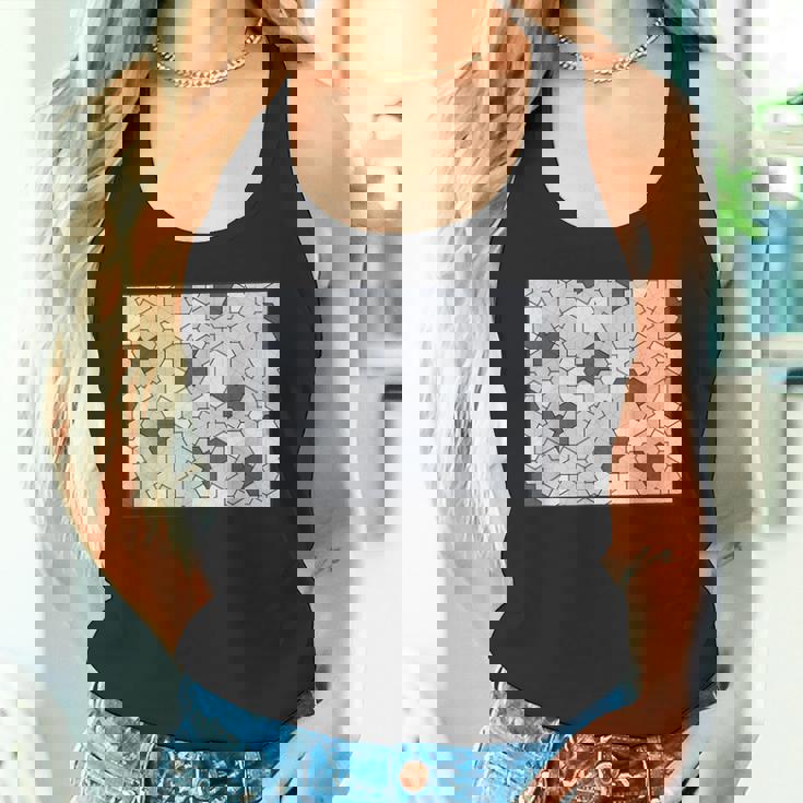 Monotone Aperiodic モノタイルカラー グレータイルパターン タンクトップ