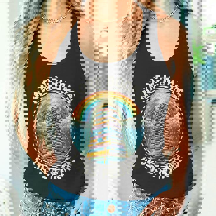 More Books Less People Book Lover Bookworm リーディングブック タンクトップ