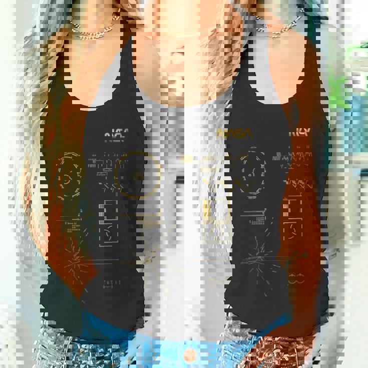 Nasaボイジャーゴールデンレコードメッセージワームロゴ有名 タンクトップ