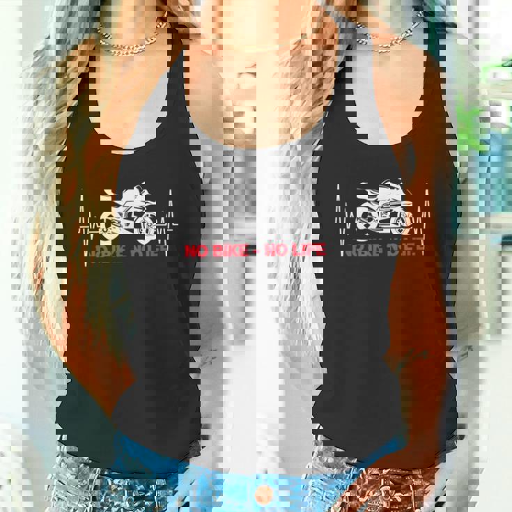 No Bike No Life 面白い オートバイ ハートビート タンクトップ