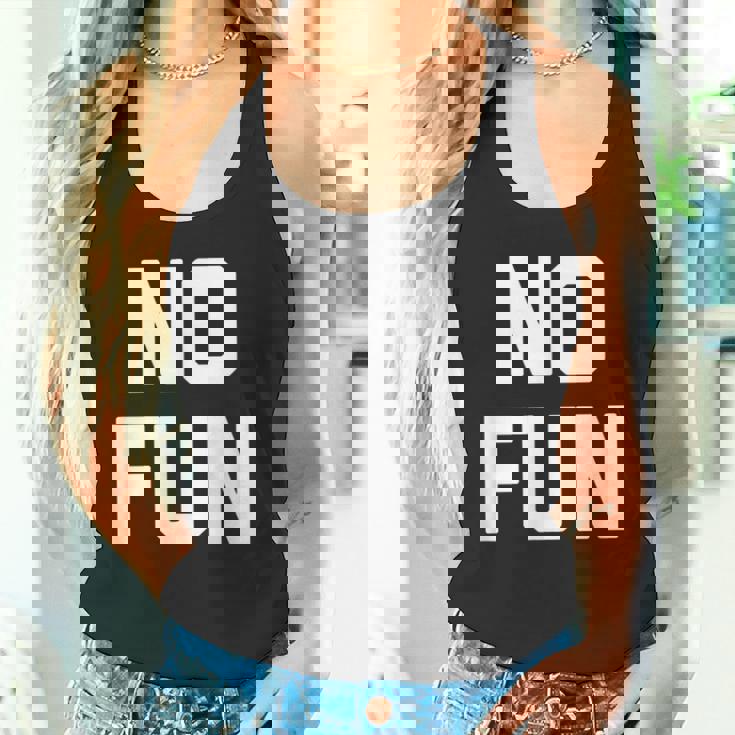 No Fun 面白いことわざ皮肉なノベルティ ユーモア クール タンクトップ